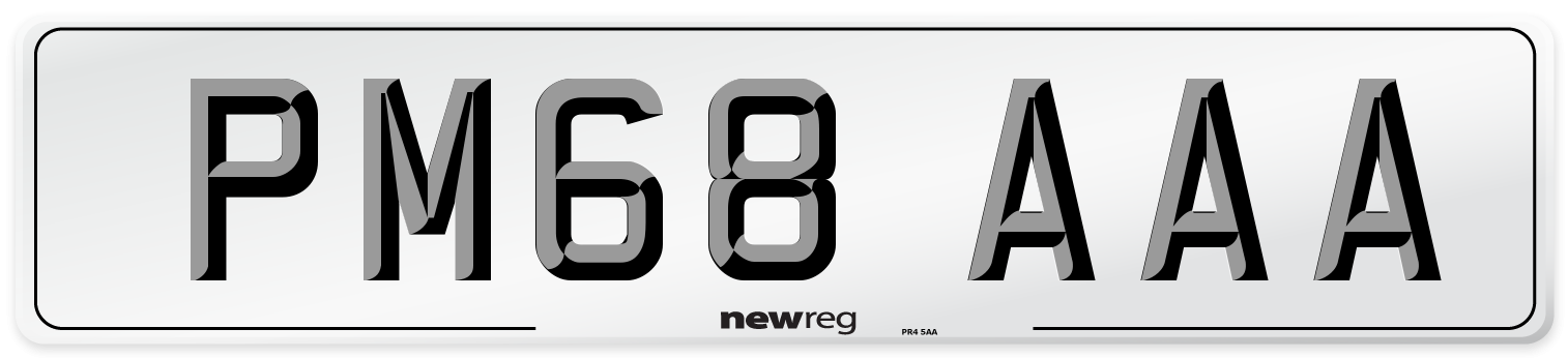 PM68 AAA Number Plate from New Reg